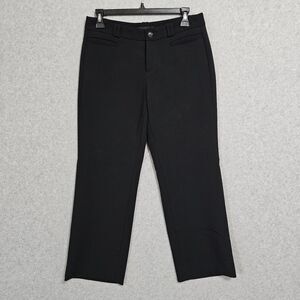 Banana Republic Logan Crop Pants Size 2 Womens Black Straight Stretchy Fit